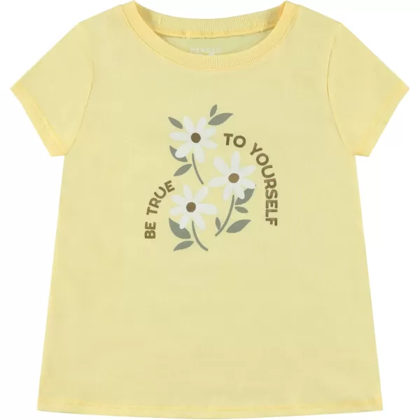 BTween Girls 4-Piece Summer Tops | Fashionable Short Sleeve T-Shirt | Casual Daily Shirt for Kids - Assorted Colors