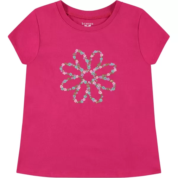BTween Girls 4-Piece Summer Tops | Fashionable Short Sleeve T-Shirt | Casual Daily Shirt for Kids - Assorted Colors