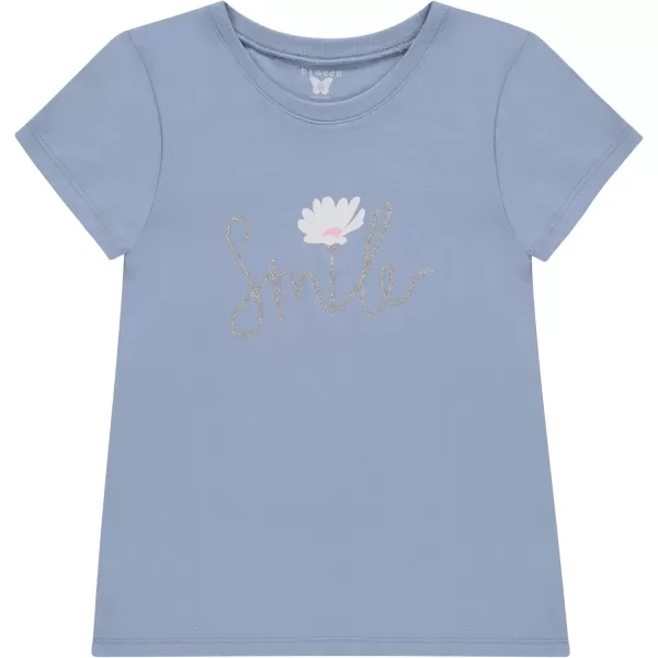 BTween Girls 4-Piece Summer Tops | Fashionable Short Sleeve T-Shirt | Casual Daily Shirt for Kids - Assorted Colors