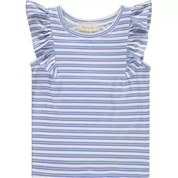 BTween Girls 4pc Fashion Tops, Short Sleeve T-Shirt, Casual Daily Shirt for Kids - Assorted Colors