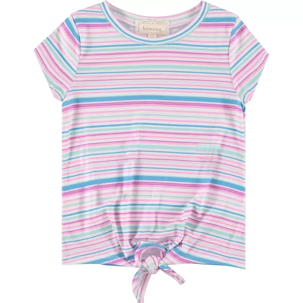 BTween Girls 4pc Fashion Tops, Short Sleeve T-Shirt, Casual Daily Shirt for Kids - Assorted Colors