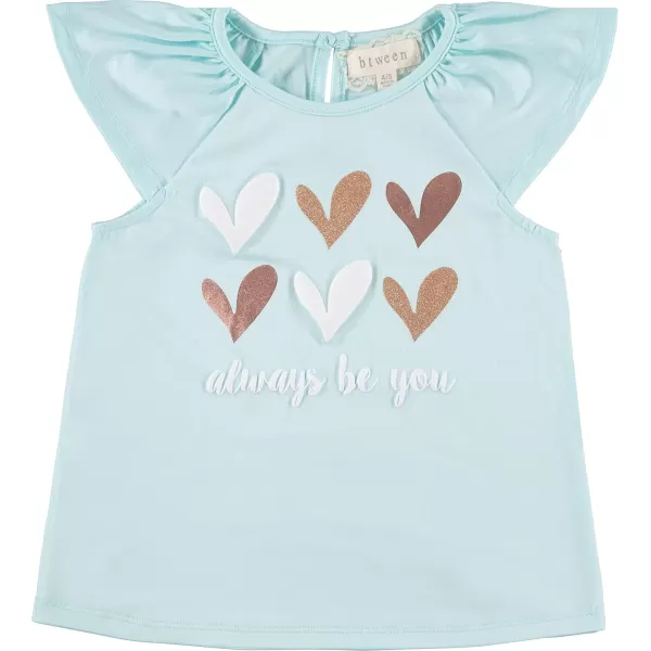 BTween Girls 4pc Fashion Tops, Short Sleeve T-Shirt, Casual Daily Shirt for Kids - Assorted Colors