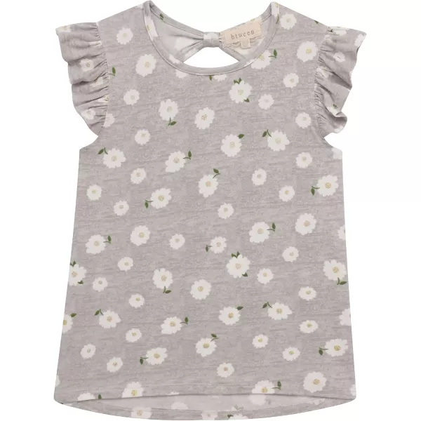 BTween Girls 4pc Fashion Tops, Short Sleeve T-Shirt, Casual Daily Shirt for Kids - Assorted Colors