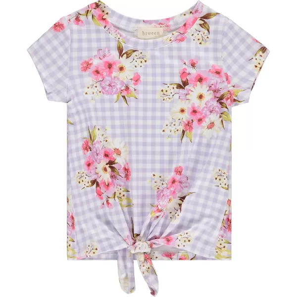 BTween Girls 4pc Fashion Tops, Short Sleeve T-Shirt, Casual Daily Shirt for Kids - Assorted Colors