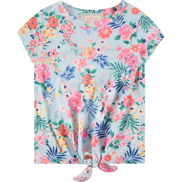 BTween Girls 4pc Fashion Tops, Short Sleeve T-Shirt, Casual Daily Shirt for Kids - Assorted Colors