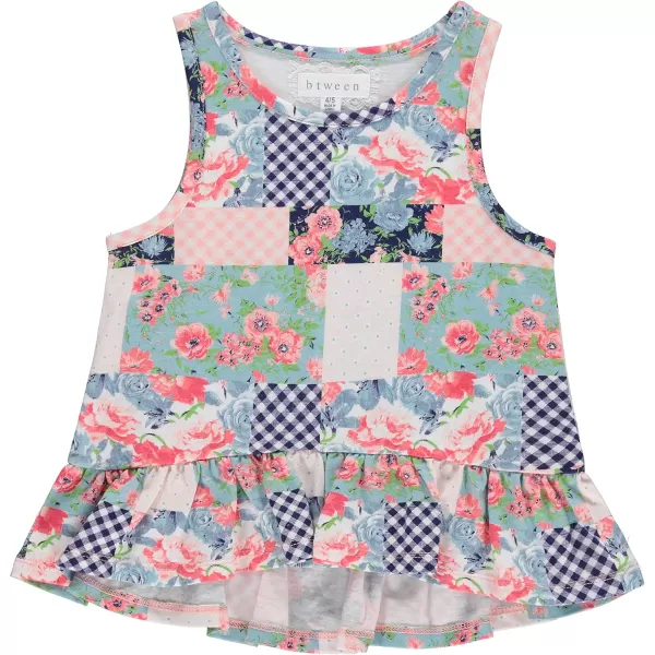 BTween Girls 6-Pack Casual Outfit Bundle with Ruffle Sleeve Tees, Peplum Tank Top, Skirt, Dolphin and Biker Shorts