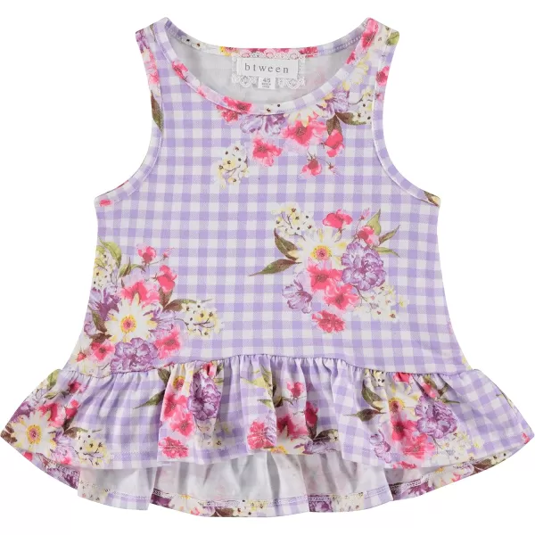 BTween Girls 6-Pack Casual Outfit Bundle with Ruffle Sleeve Tees, Peplum Tank Top, Skirt, Dolphin and Biker Shorts