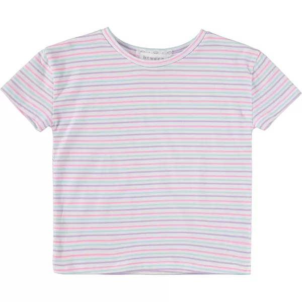 BTween Girls 6-Pack Casual Outfit Bundle with Ruffle Sleeve Tees, Peplum Tank Top, Skirt, Dolphin and Biker Shorts