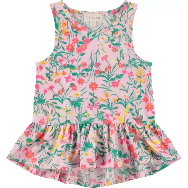 BTween Girls 6-Pack Casual Outfit Bundle with Ruffle Sleeve Tees, Peplum Tank Top, Skirt, Dolphin and Biker Shorts