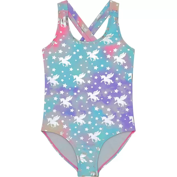 BTween Girls Multi Pack One Piece Swimwear - Unique Colors and Patterns, Sizes 4-16 for Kids and Toddlers