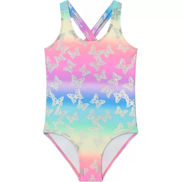 BTween Girls Multi Pack One Piece Swimwear - Unique Colors and Patterns, Sizes 4-16 for Kids and Toddlers