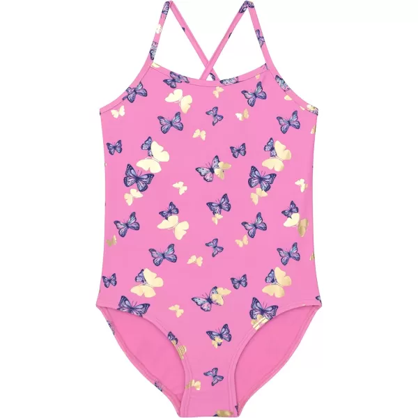 BTween Girls Multi Pack One Piece Swimwear - Unique Colors and Patterns, Sizes 4-16 for Kids and Toddlers