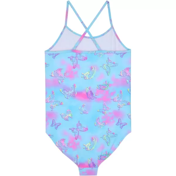 BTween Girls One Piece Bathing Suit &amp; 2-pc Tankini Swimsuit Set, Kids Cute Swimwear - Mermaid, Rainbow, Unicorn or Butterfly