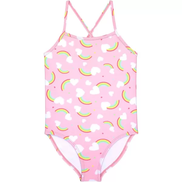BTween Girls One Piece Bathing Suit &amp; 2-pc Tankini Swimsuit Set, Kids Cute Swimwear - Mermaid, Rainbow, Unicorn or Butterfly