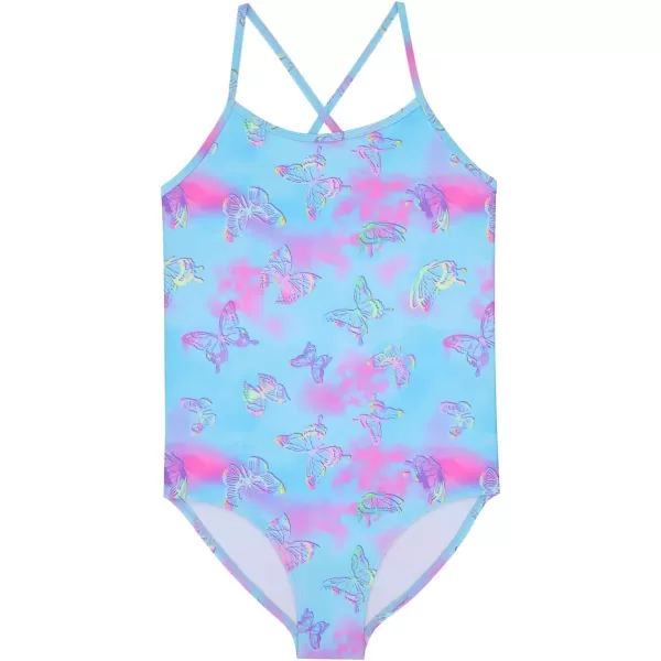 BTween Girls One Piece Bathing Suit &amp; 2-pc Tankini Swimsuit Set, Kids Cute Swimwear - Mermaid, Rainbow, Unicorn or Butterfly