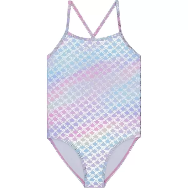 BTween Girls One Piece Bathing Suit &amp; 2-pc Tankini Swimsuit Set, Kids Cute Swimwear - Mermaid, Rainbow, Unicorn or Butterfly