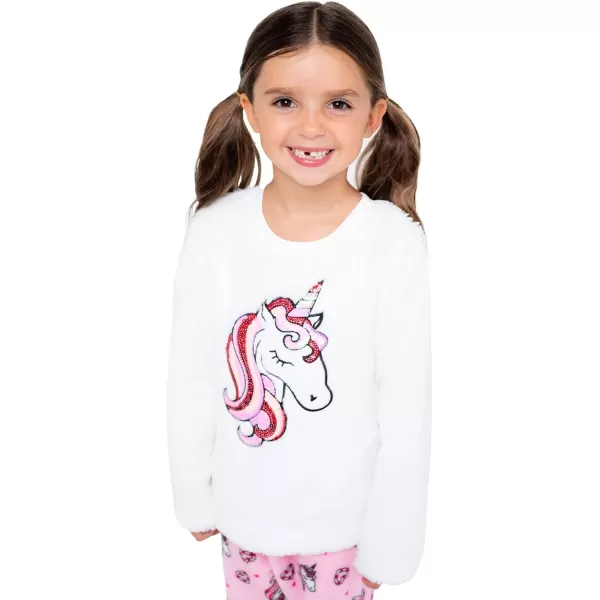 BTween Wooby Pajamas for Girls, Kids PJs with Plush Shirt &amp; Pants, Two Piece Animal Sleepwear Jammies, Unicorn or Fox Design