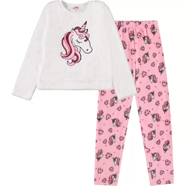 BTween Wooby Pajamas for Girls, Kids PJs with Plush Shirt &amp; Pants, Two Piece Animal Sleepwear Jammies, Unicorn or Fox Design