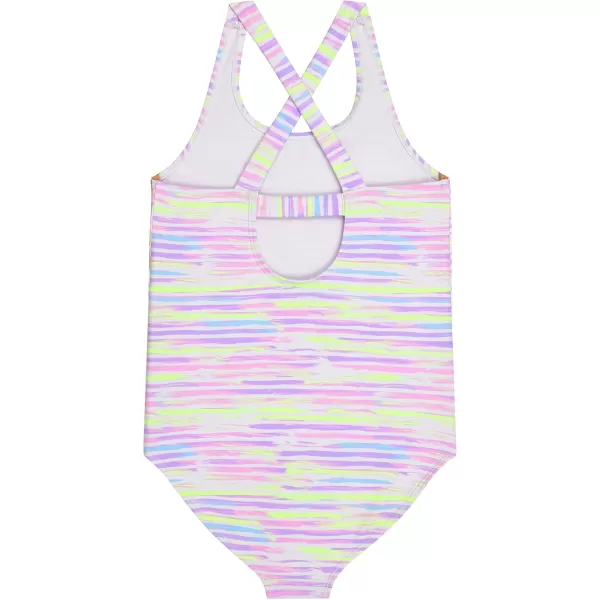 Juicy Couture Girls 2 Pack One Piece Swimsuit Set, Kids Bathing Suit Swimwear, Cute Ombre/Tie Dye/Tropical Print Beach Wear