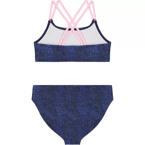Juicy Couture Girls 4 Pack Two Piece Bikini Swimsuit Set, Kids Bathing Suit Swimwear Bikinis - Tie Dye, Ombre, Metallic