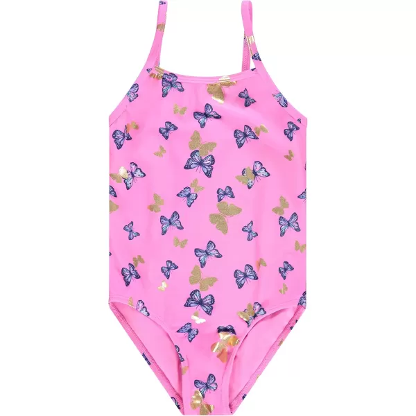 Kids Girls 2 Pack Bathing Suit, Childrens Printed Beach Swimwear