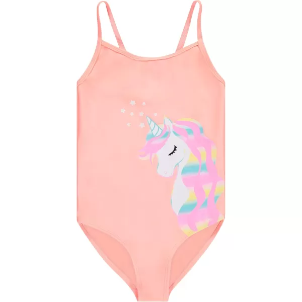 Kids Girls 2 Pack Bathing Suit, Childrens Printed Beach Swimwear
