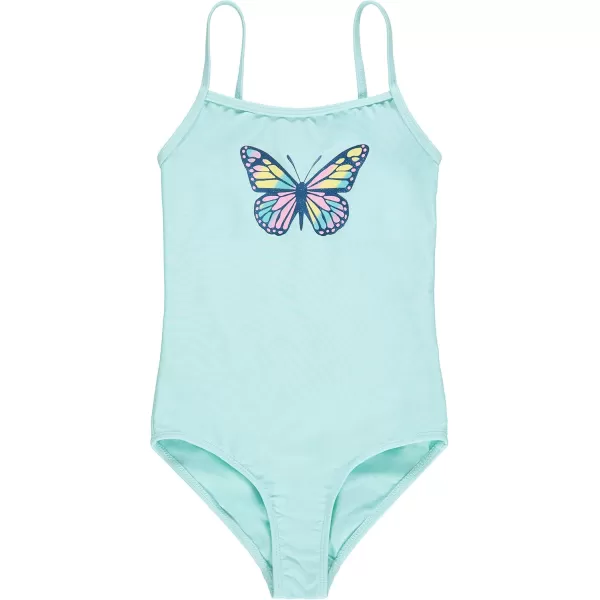 Kids Girls 2 Pack Bathing Suit, Childrens Printed Beach Swimwear