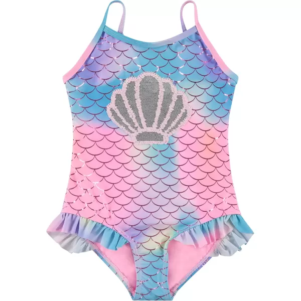 Kids Girls 2 Pack Bathing Suit, Childrens Printed Beach Swimwear