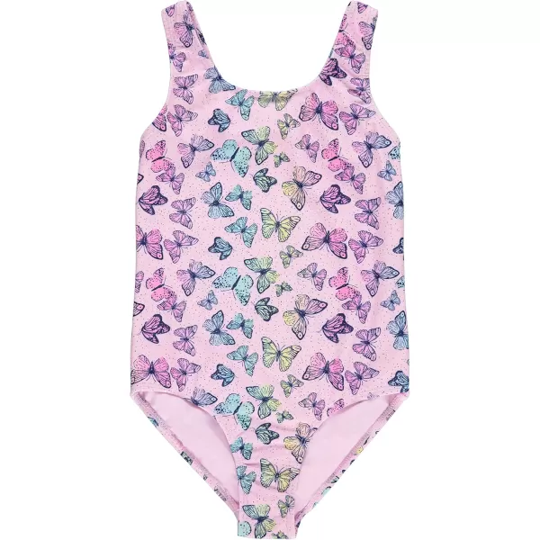 Kids Girls 2 Pack Bathing Suit, Childrens Printed Beach Swimwear