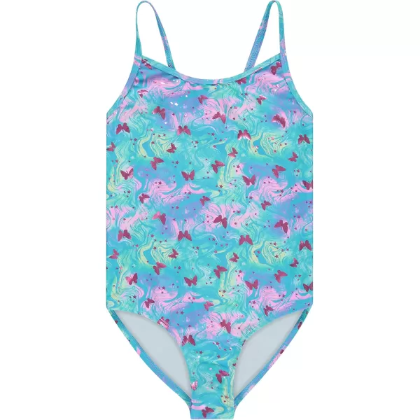 Kids Girls 2 Pack Bathing Suit, Childrens Printed Beach Swimwear