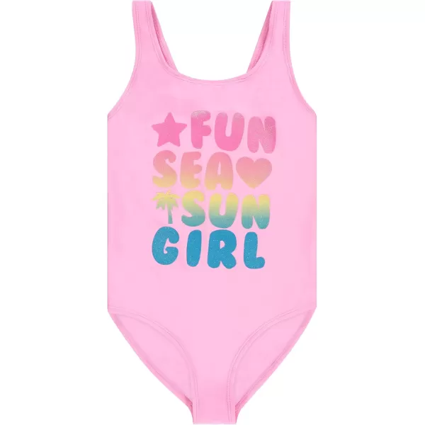 Kids Girls 2 Pack Bathing Suit, Childrens Printed Beach Swimwear