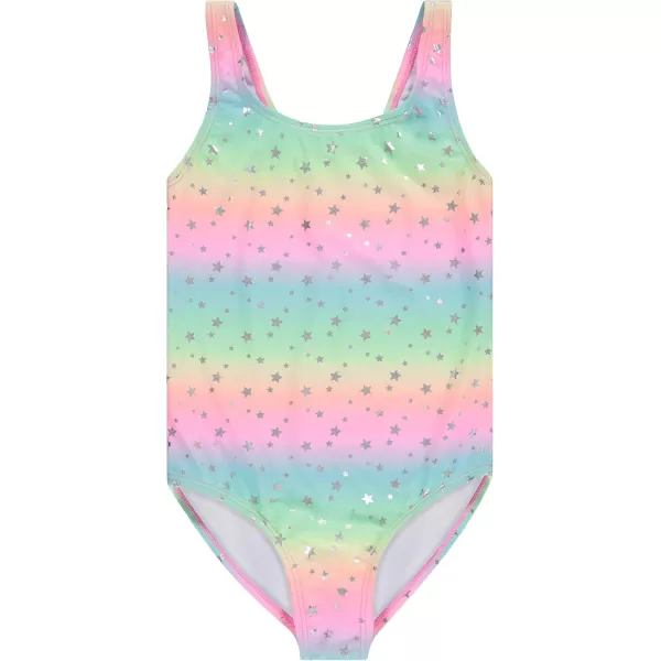 Kids Girls 2 Pack Bathing Suit, Childrens Printed Beach Swimwear