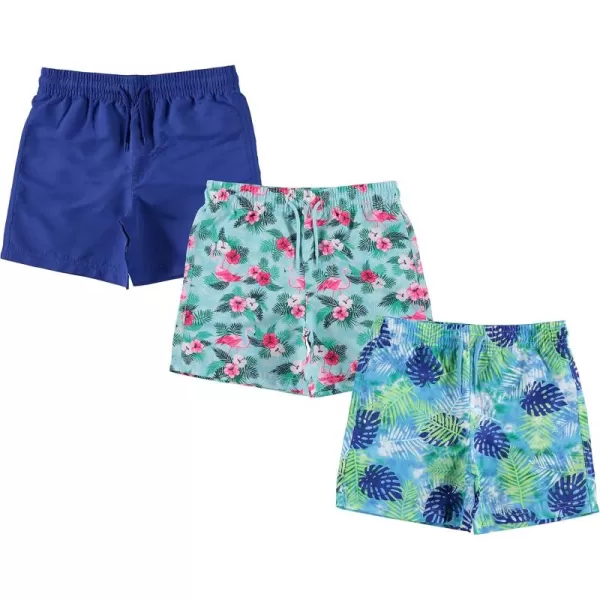 2 or 3-Pack Boys Swim Trunks, Kids Quick Dry Swimming Shorts with Liner - Solid/Printed Swimwear