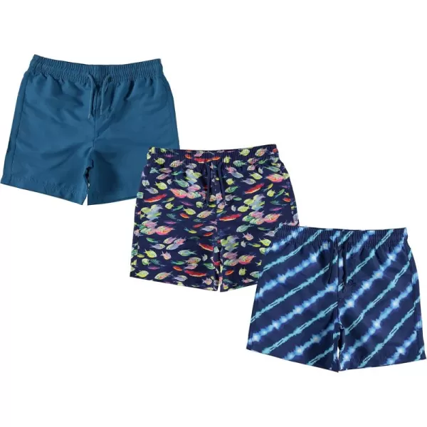 2 or 3-Pack Boys Swim Trunks, Kids Quick Dry Swimming Shorts with Liner - Solid/Printed Swimwear
