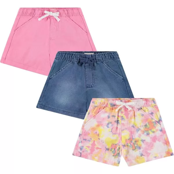 BTween 3-Pack Multicolor Lightweight Woven Shorts for Girls | Cotton Blend | Sizes 4-16 - Ultimate Fun for Everyday Wear