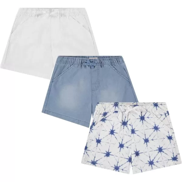 BTween 3-Pack Multicolor Lightweight Woven Shorts for Girls | Cotton Blend | Sizes 4-16 - Ultimate Fun for Everyday Wear