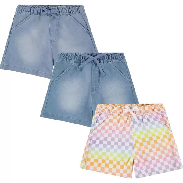 BTween 3-Pack Multicolor Lightweight Woven Shorts for Girls | Cotton Blend | Sizes 4-16 - Ultimate Fun for Everyday Wear
