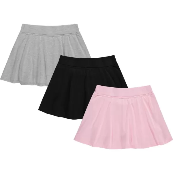 BTween 3 Pack Skorts for Girls - Kids Scooter Skirts - Skirt Layered Shorts with Floral, Solid, Tie Dye or Butterfly Prints