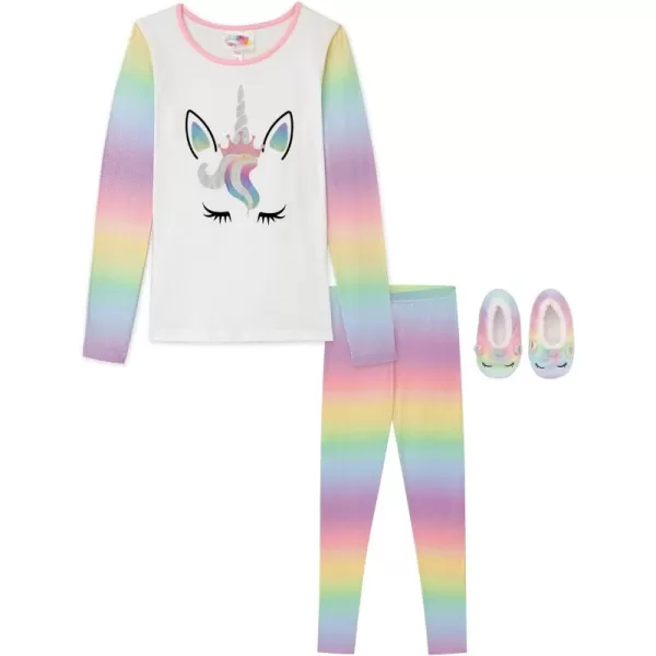 BTween GIRLS Sleepwear with slippers Brushed ITY sleepwear set w/slippers