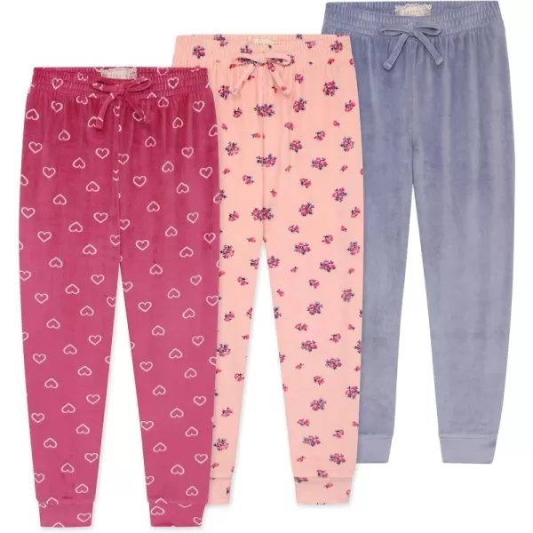 BTween Girl's 3-Pack Velour Jogger Pant Set - Solid, Tie Dye or Camo Sweatpants for Girls