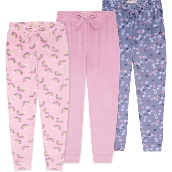 BTween Girl's 3-Pack Velour Jogger Pant Set - Solid, Tie Dye or Camo Sweatpants for Girls