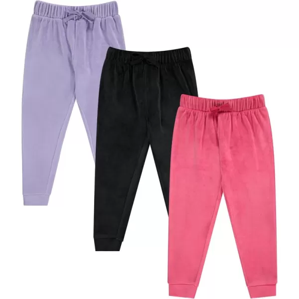 BTween Girl's 3-Pack Velour Jogger Pant Set - Solid, Tie Dye or Camo Sweatpants for Girls