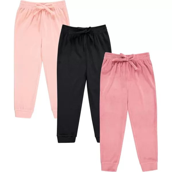 BTween Girl's 3-Pack Velour Jogger Pant Set - Solid, Tie Dye or Camo Sweatpants for Girls