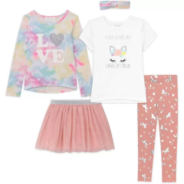 BTween Girls Kids Clothing and Accessory Set- 5pc Mix And Match Sets