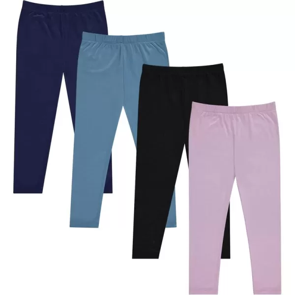 BTween Kids Girl's Fall Fashion Stretch Leggings Comfortable Bottoms Set- 4 Pack Bundle
