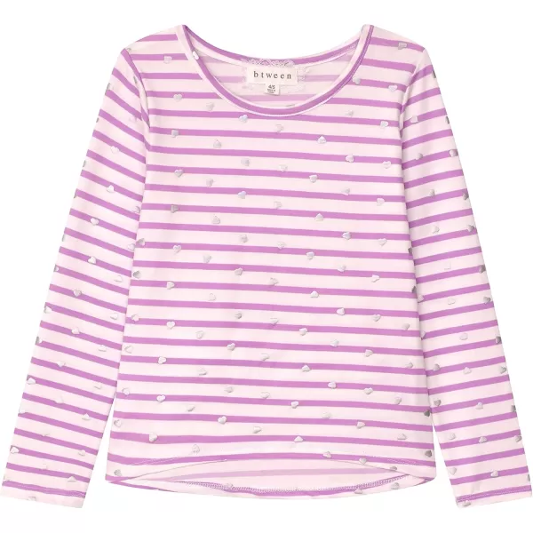 Girls Long Sleeve Fall Graphic Tops, School &amp; Sports Tees, 4 Pack Multiple Pattern Tshirts
