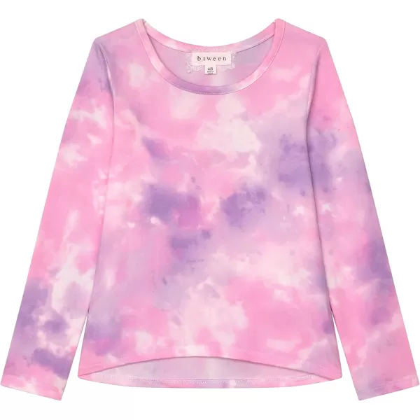 Girls Long Sleeve Fall Graphic Tops, School &amp; Sports Tees, 4 Pack Multiple Pattern Tshirts