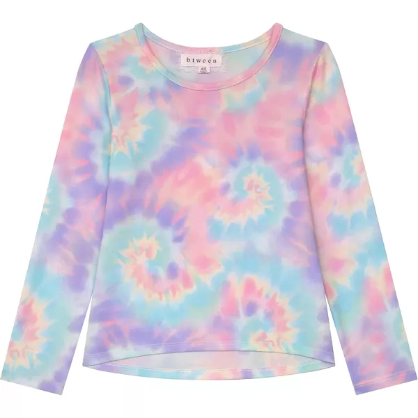 Girls Long Sleeve Fall Graphic Tops, School &amp; Sports Tees, 4 Pack Multiple Pattern Tshirts