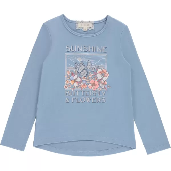 Girls Long Sleeve Fall Graphic Tops, School &amp; Sports Tees, 4 Pack Multiple Pattern Tshirts