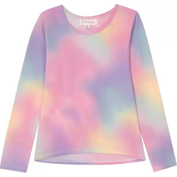 Girls Long Sleeve Fall Graphic Tops, School &amp; Sports Tees, 4 Pack Multiple Pattern Tshirts